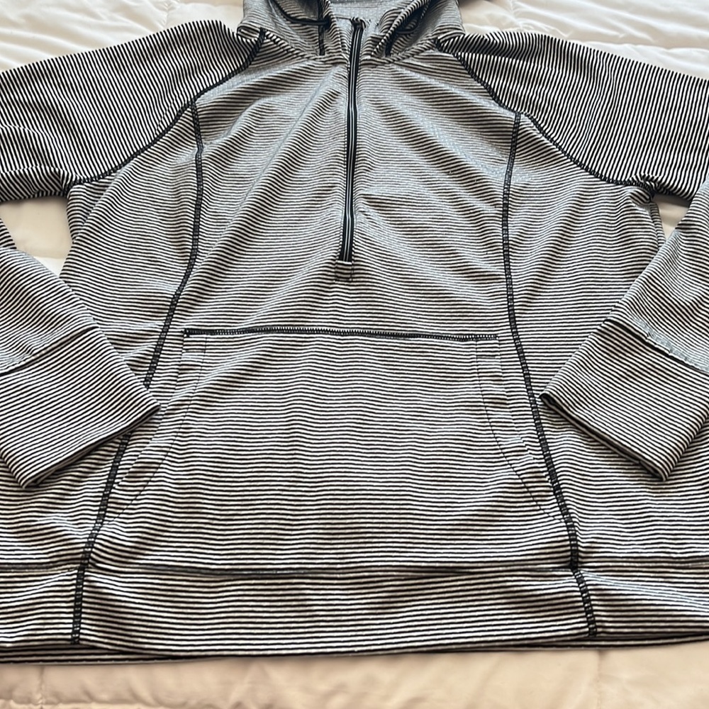TANGERINE Top Hoodie Zip Jacket, XXL Black White Shirt Top Sweatshirt Striped - Picture 3 of 11